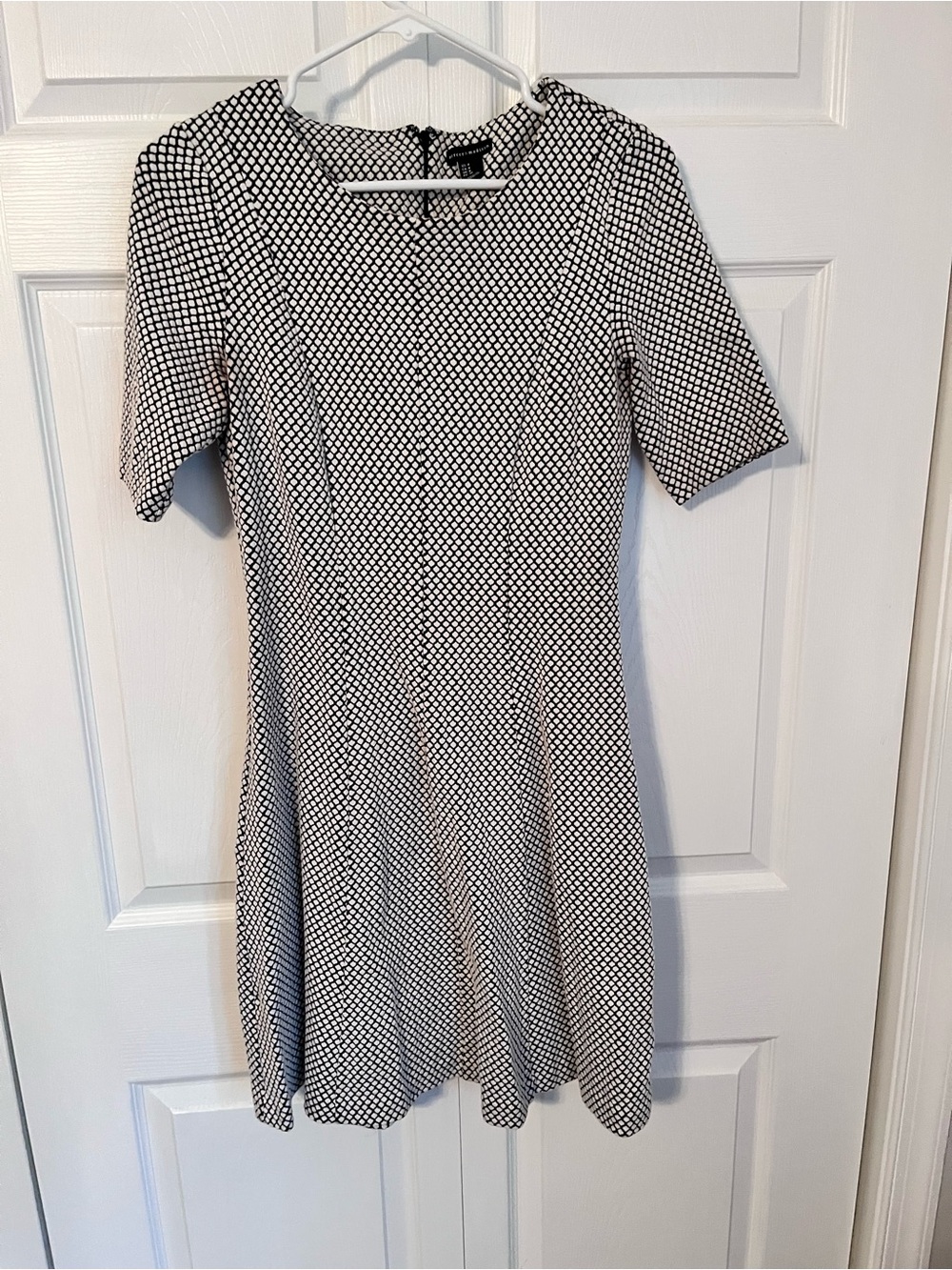mercer & madison Black and White Geometric A-Line Dress